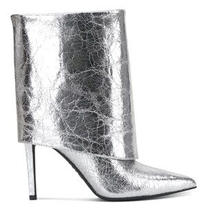 size 7.5 INC Silver High Heel Ankle Boots Womens